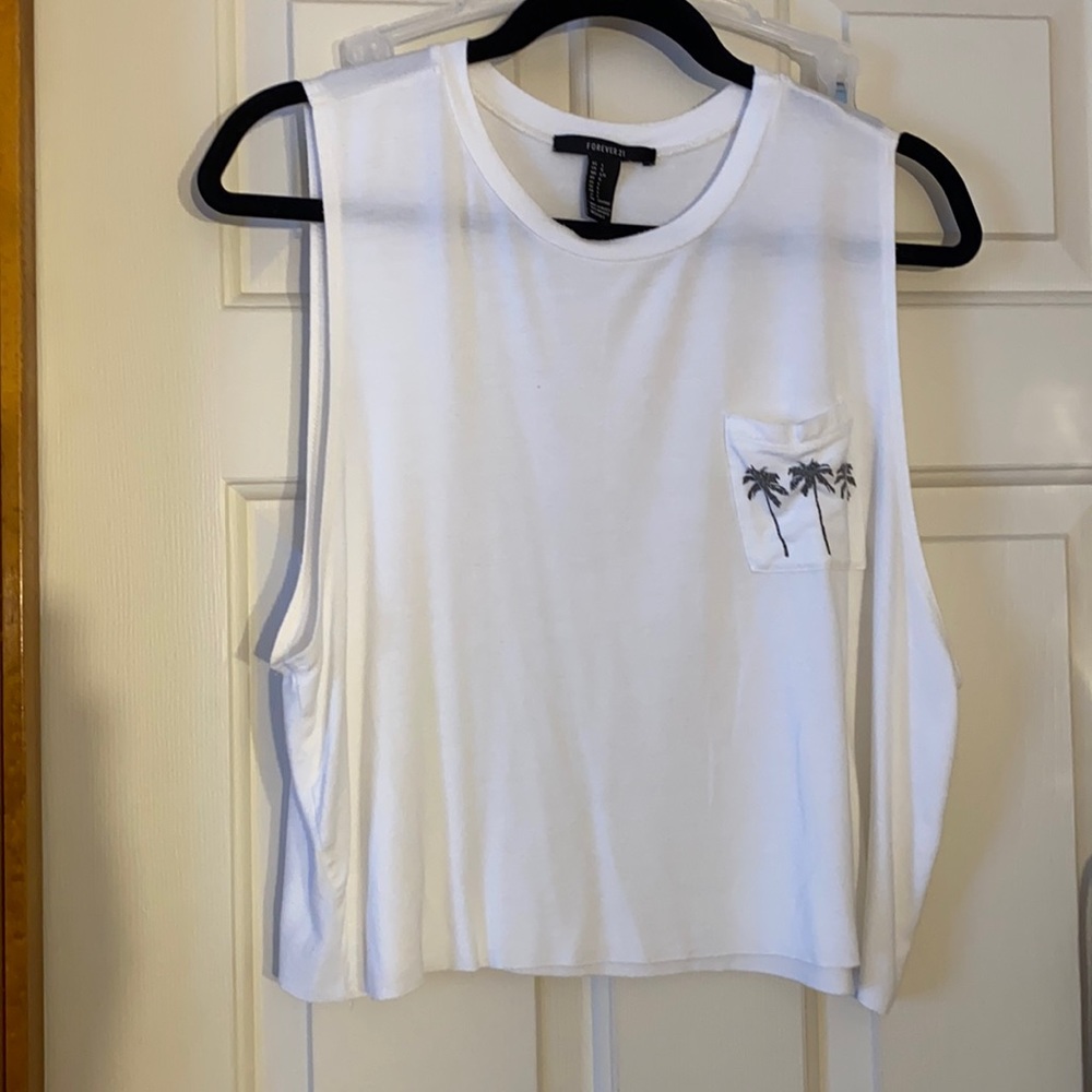 White Pocket Muscle Tee